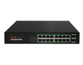 PoE Коммутатор Гигабитный, 16 PoE + 2 SFP, CO-SWP16GFv2, ComOnyx